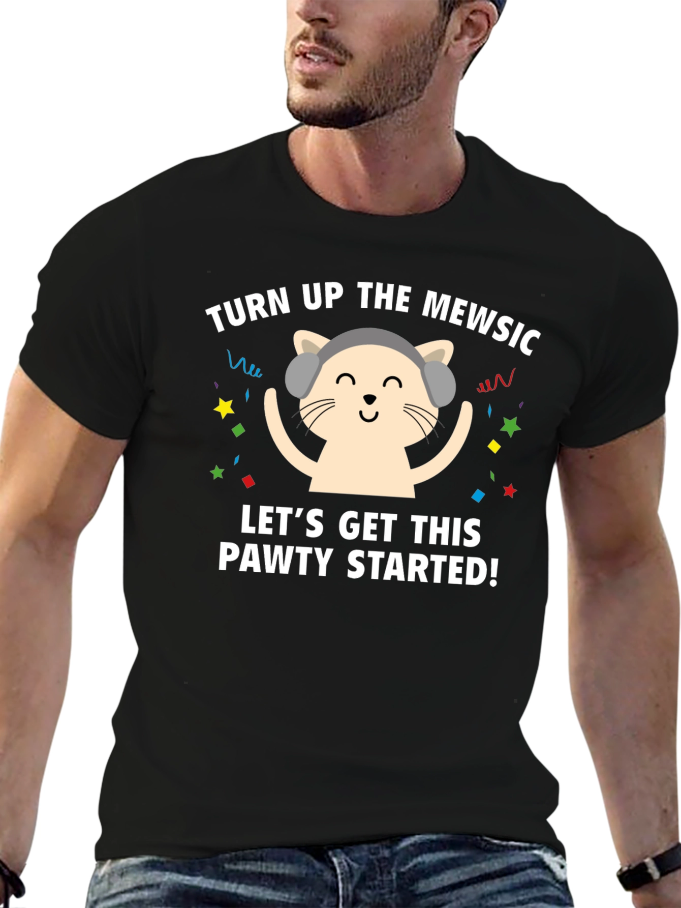 Turn Up The Mewsic Cat Graphic Tee