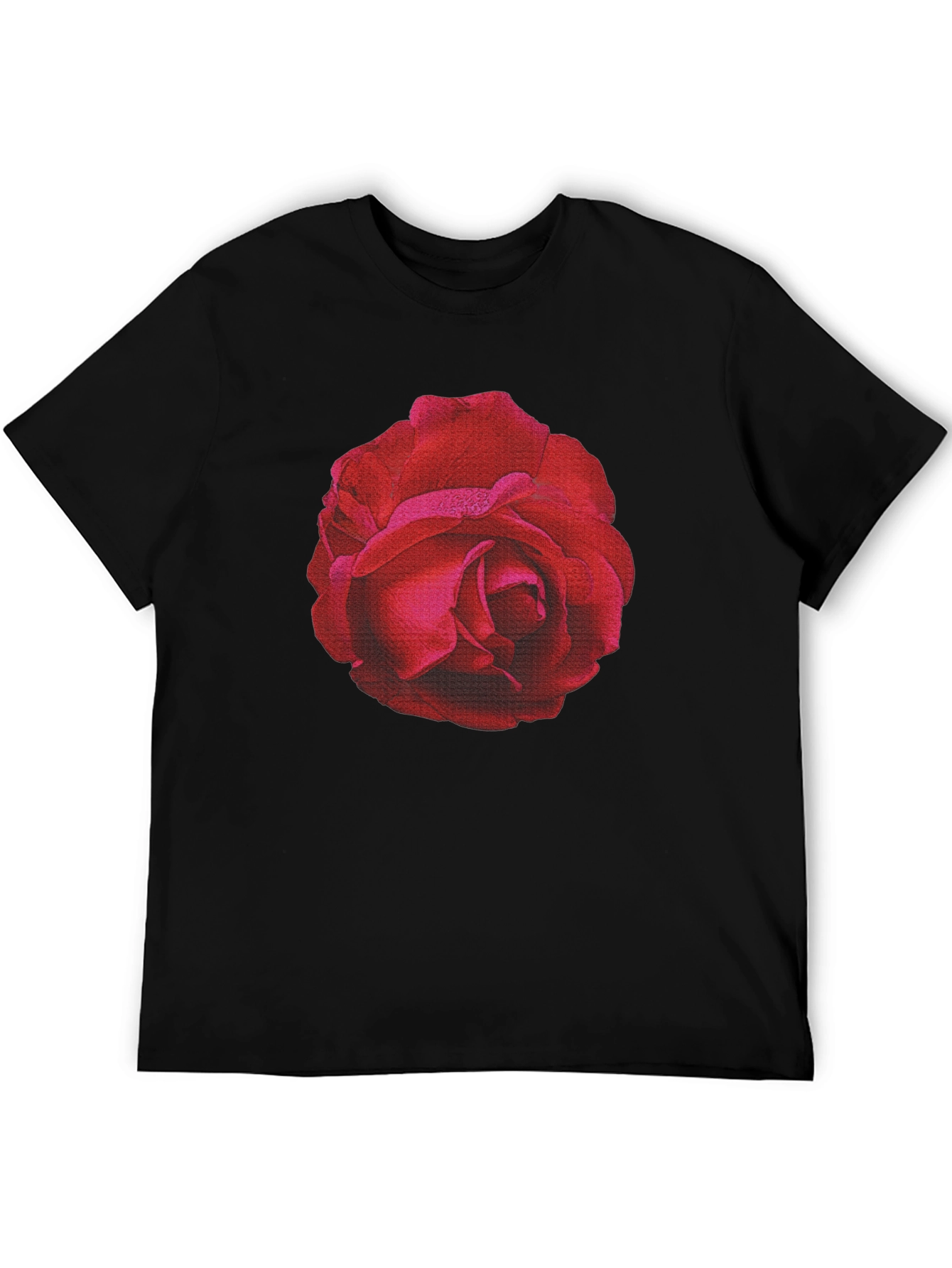 Rose Graphic T-Shirt - Black Cotton Tee