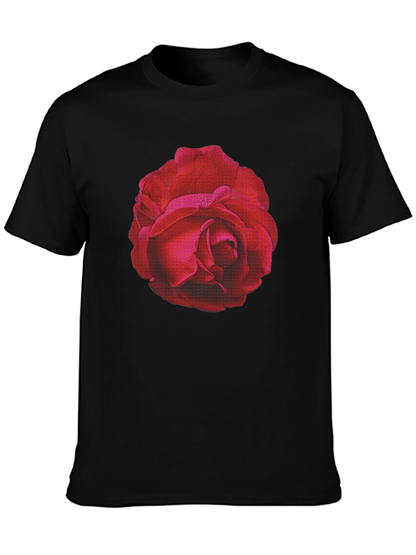 Rose Graphic T-Shirt - Black Cotton Tee