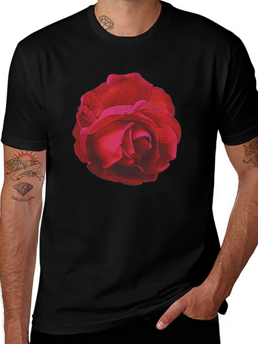 Rose Graphic T-Shirt - Black Cotton Tee