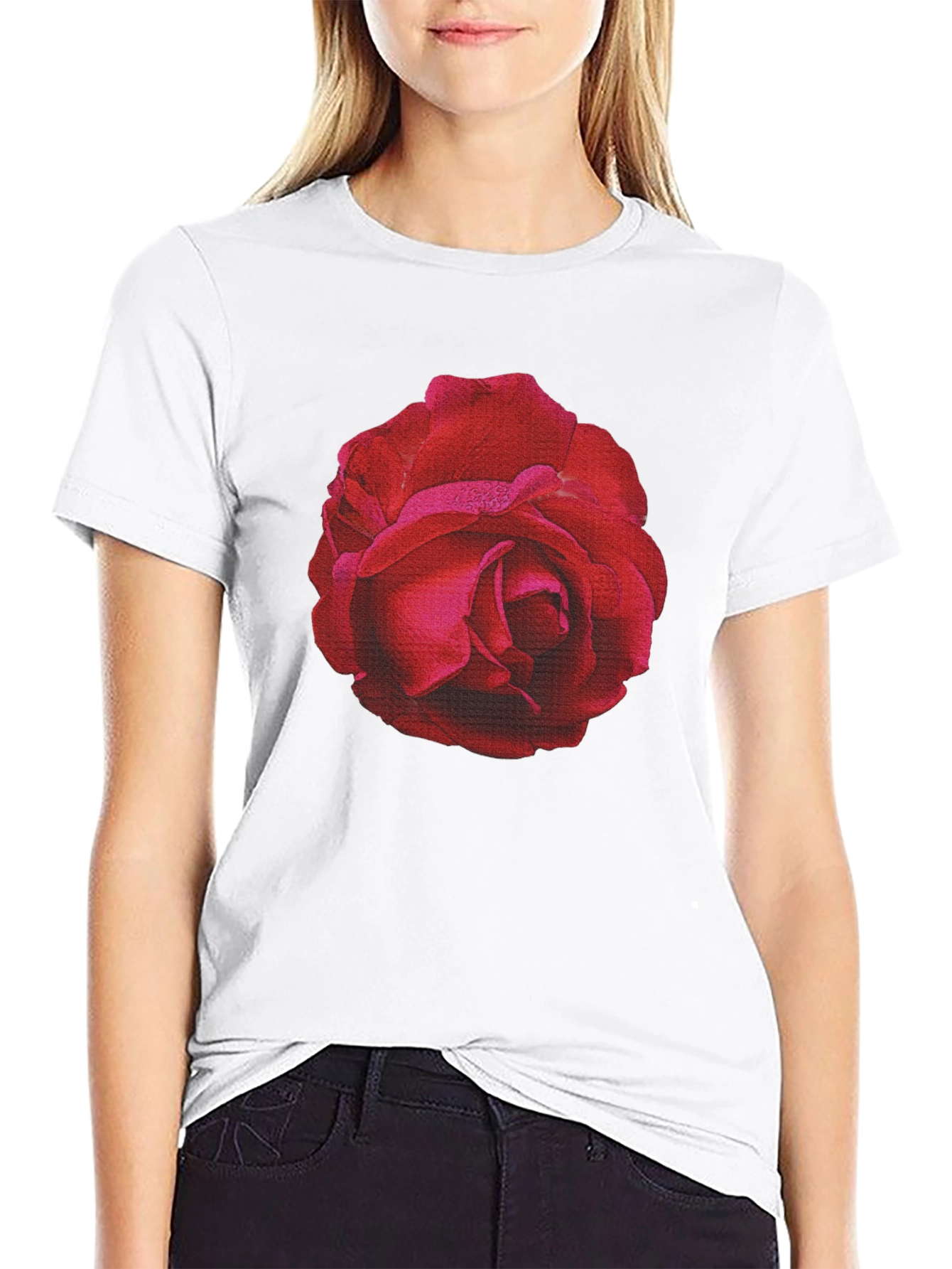 Rose Graphic T-Shirt - Black Cotton Tee