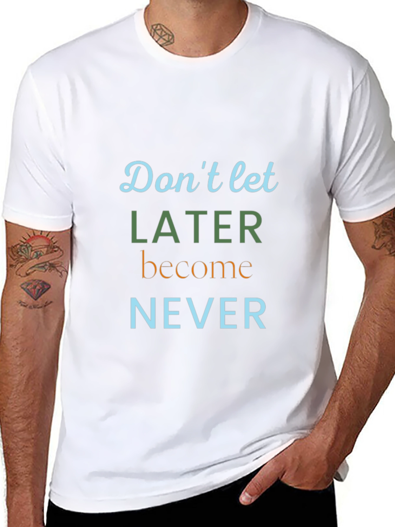 Inspirational Later Never Graphic Tee