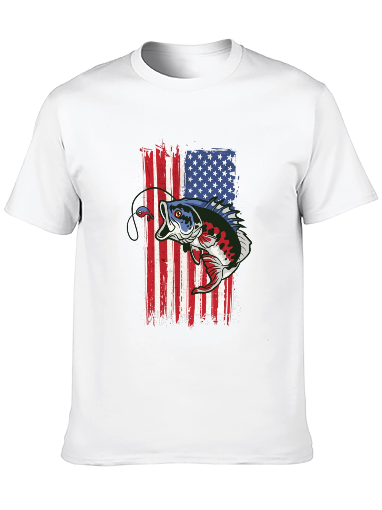 American Flag Bass Fishing T-Shirt