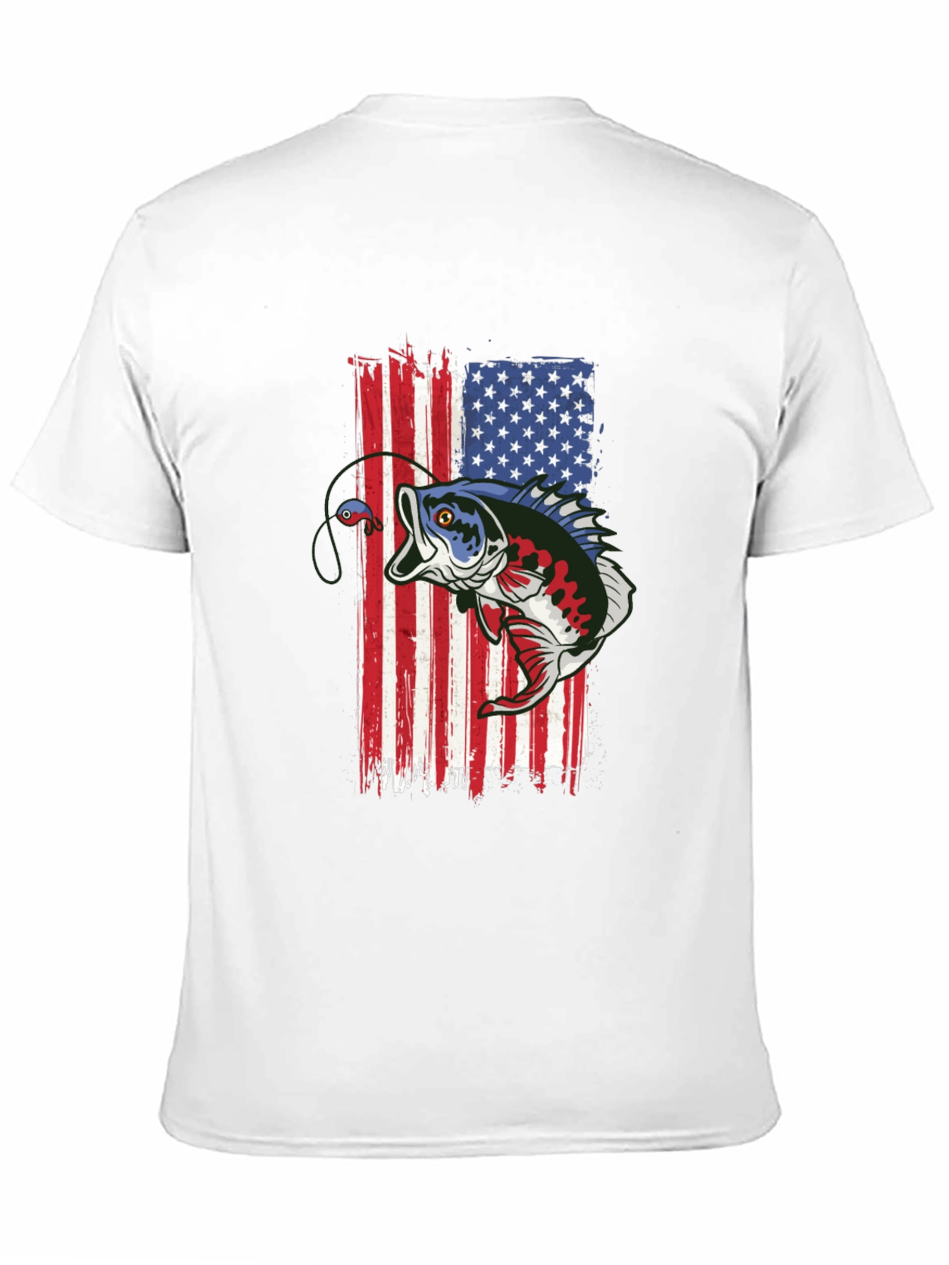 American Flag Bass Fishing T-Shirt