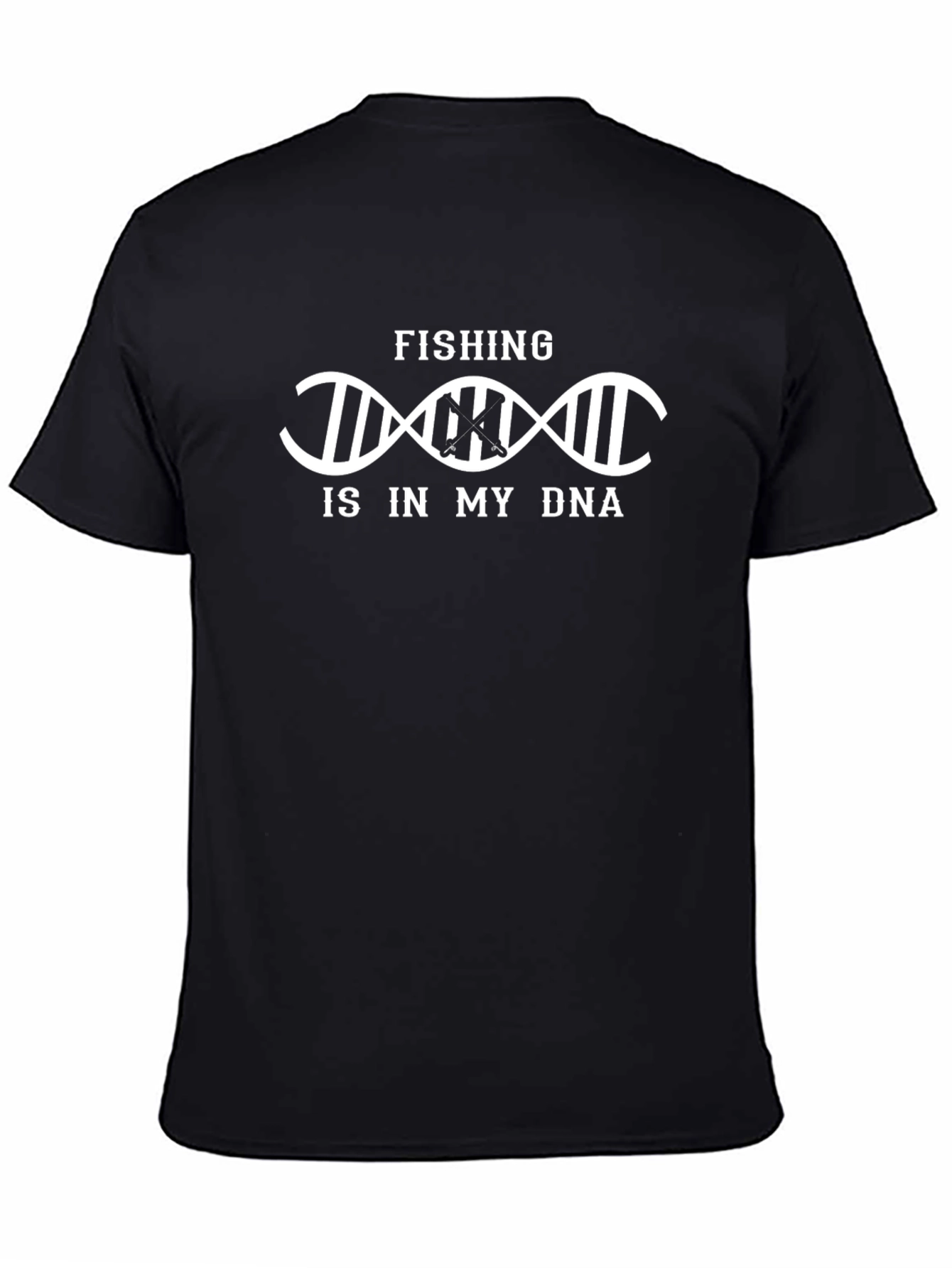 Fishing Is In My DNA T-Shirt Black Cotton Tee
