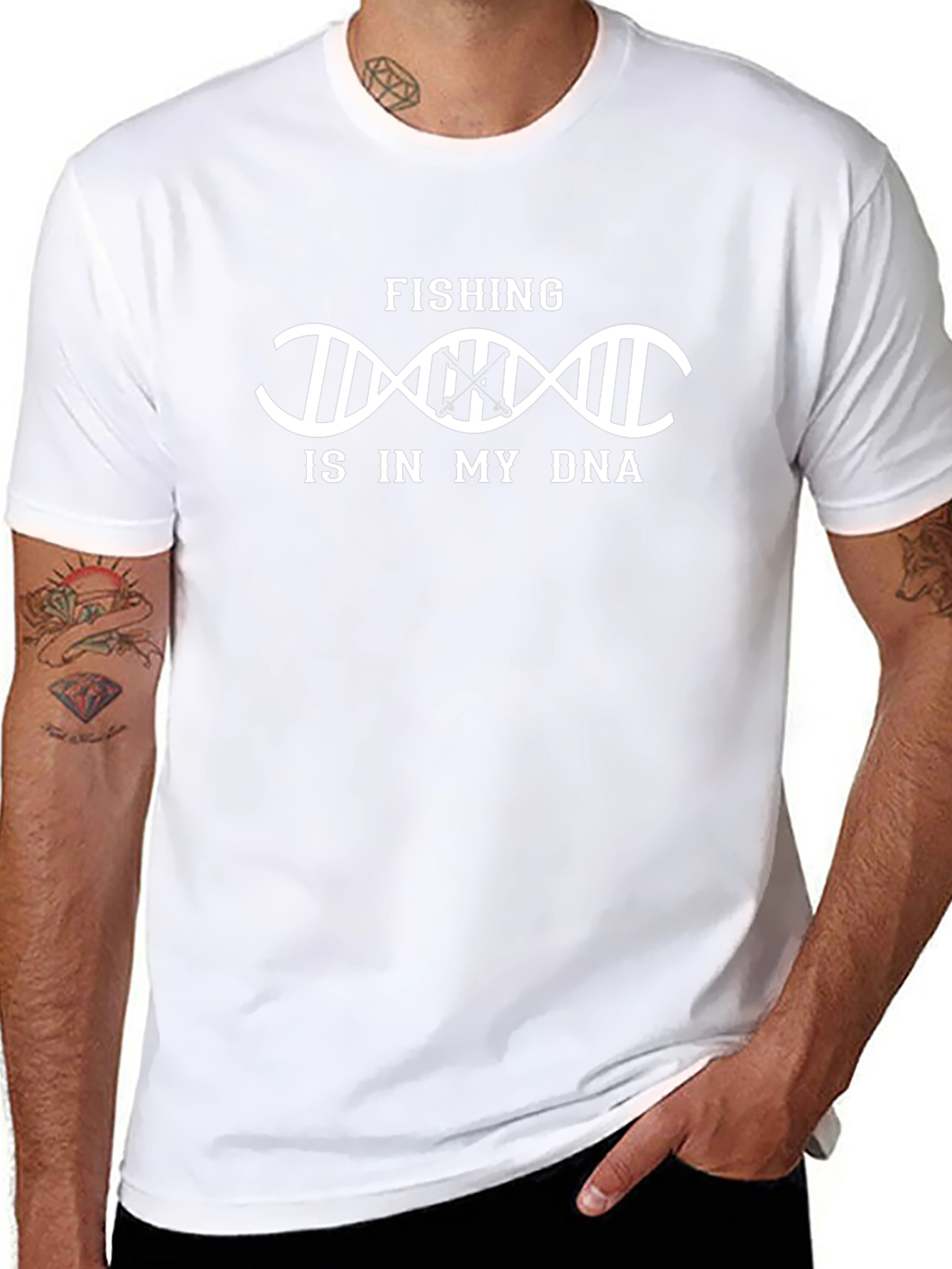 Fishing Is In My DNA T-Shirt Black Cotton Tee