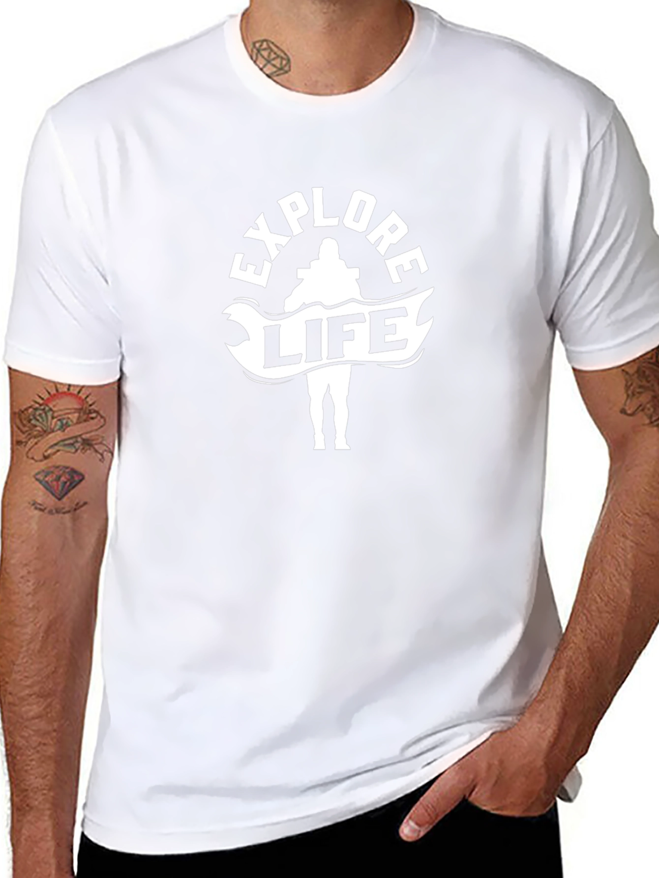 Explore Life Black Graphic T-Shirt