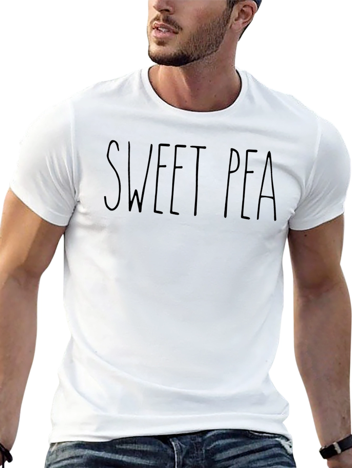 Sweet Pea Black T-Shirt - Casual Graphic Tee