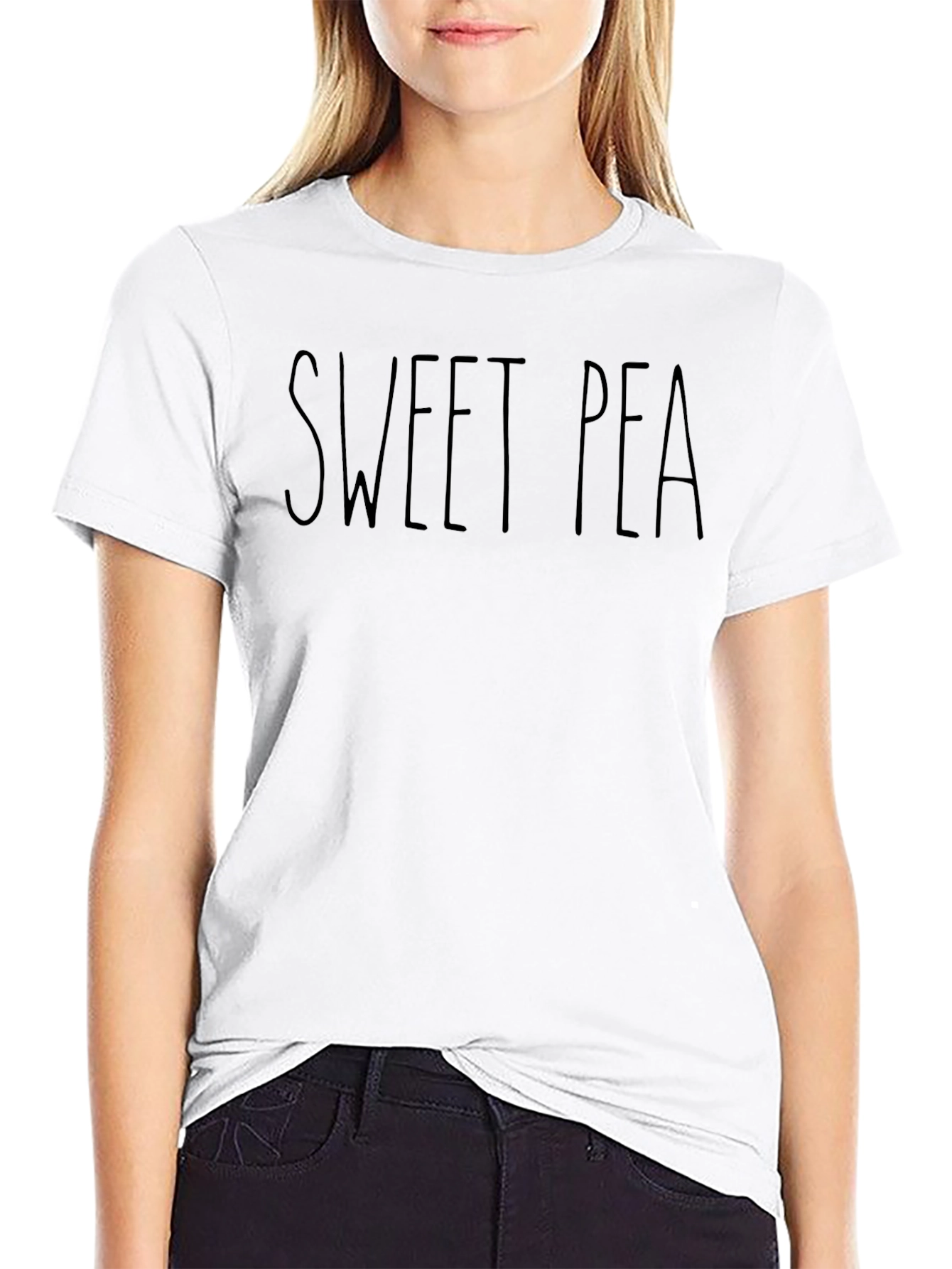 Sweet Pea Black T-Shirt - Casual Graphic Tee