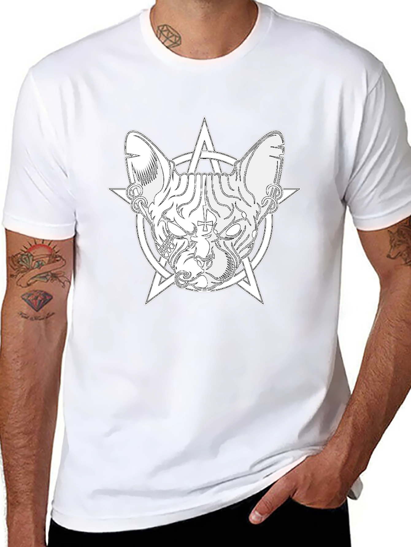 Occult Cat T-Shirt - Stylish Graphic Tee