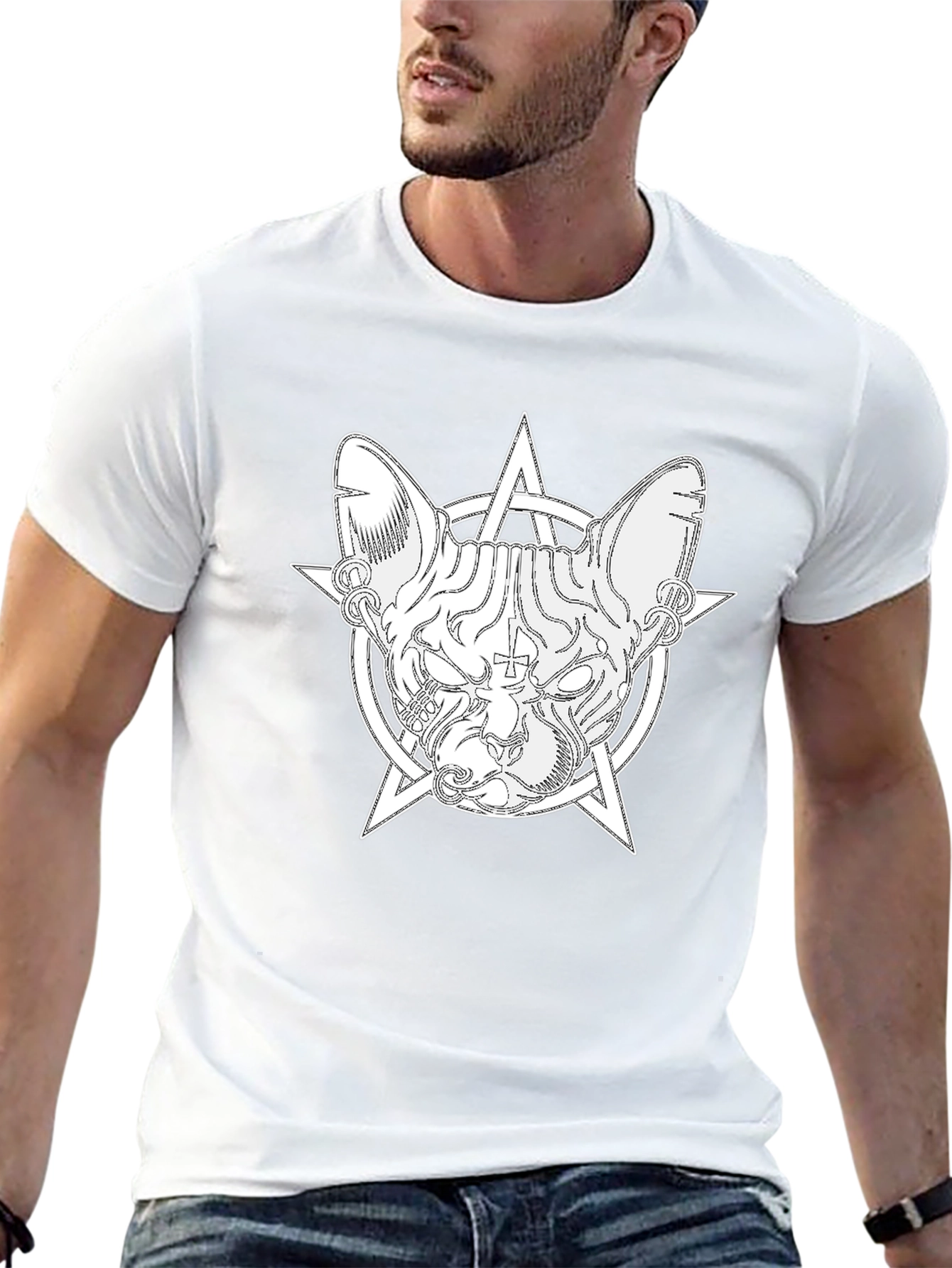 Occult Cat T-Shirt - Stylish Graphic Tee