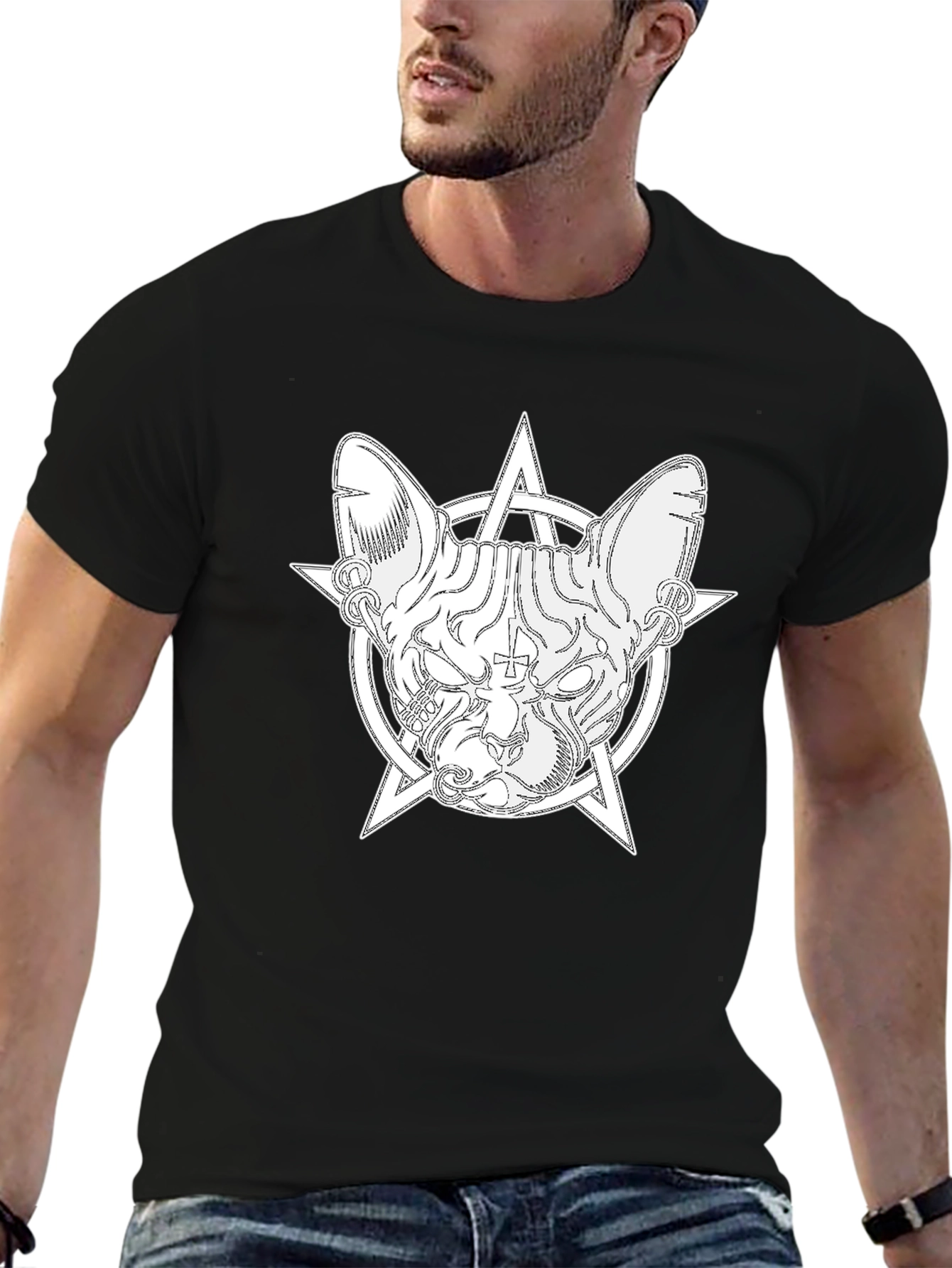 Occult Cat T-Shirt - Stylish Graphic Tee