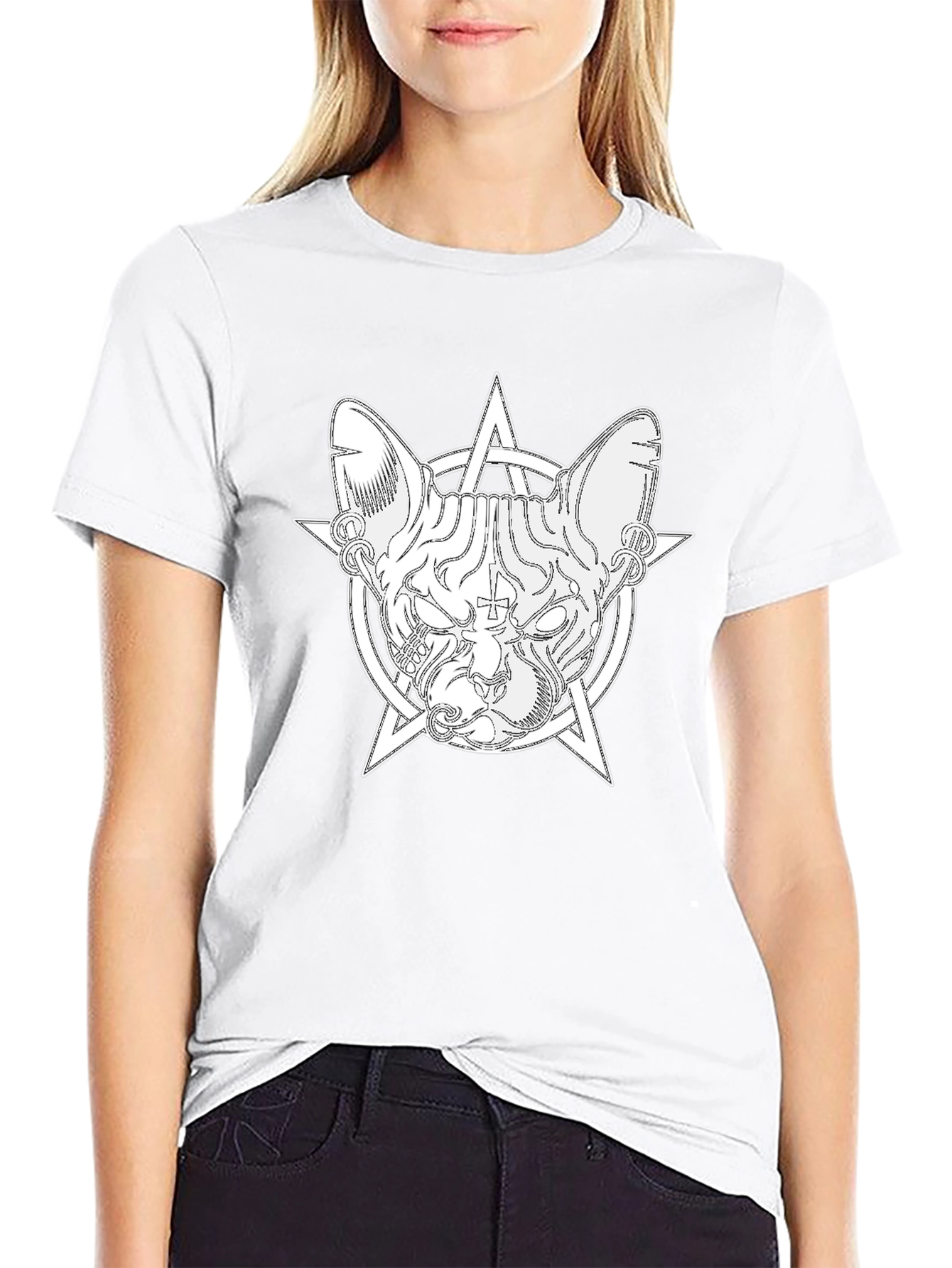 Occult Cat T-Shirt - Stylish Graphic Tee