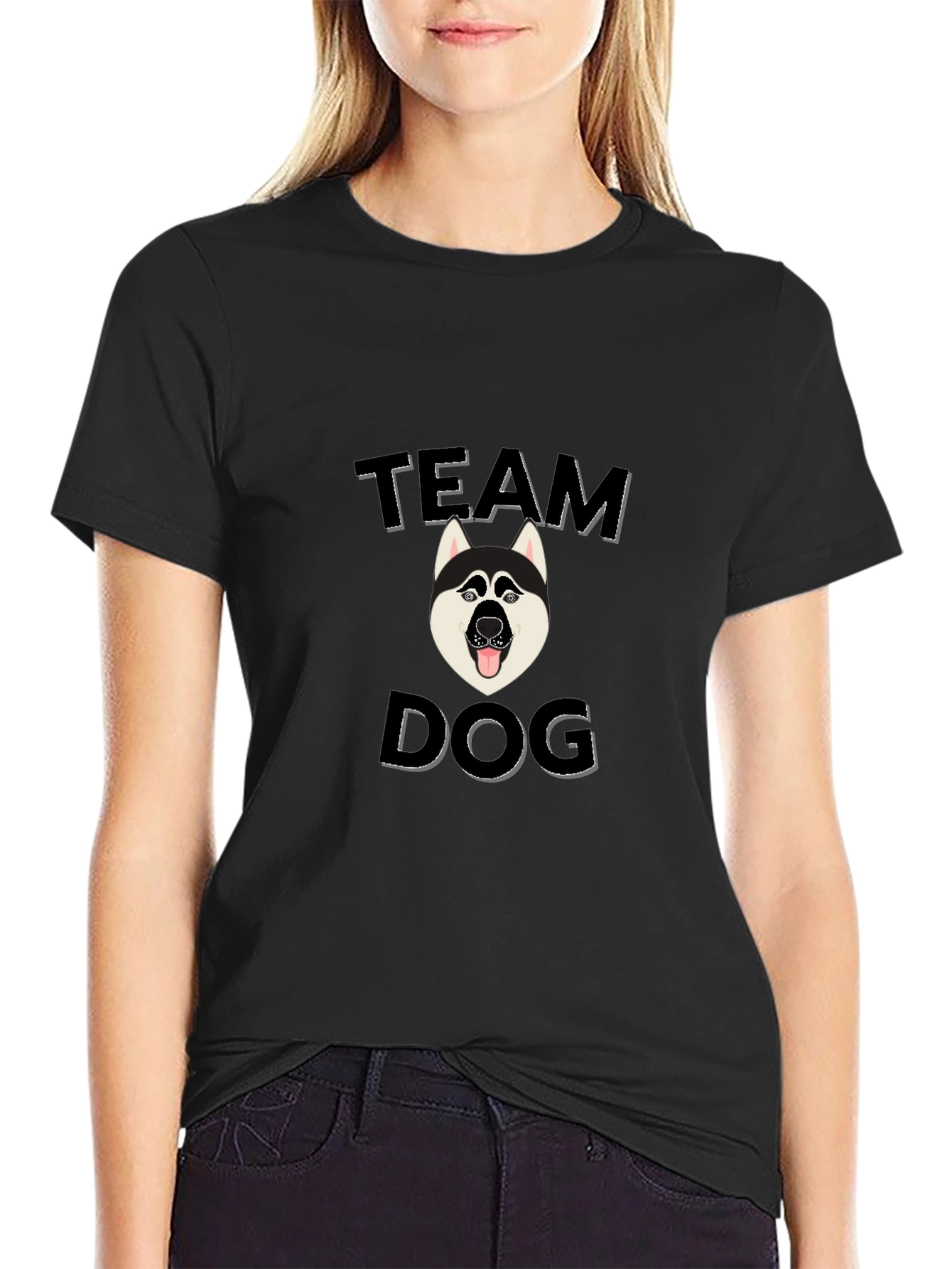 Team Dog Graphic Tee - Black Cotton Blend