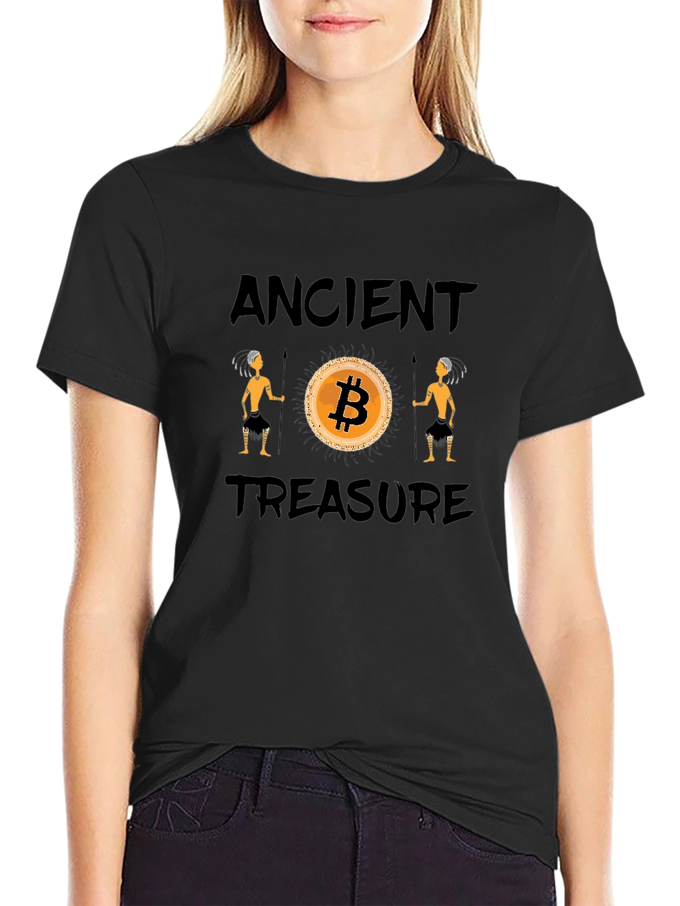 Bitcoin Ancient Treasure Black T-Shirt