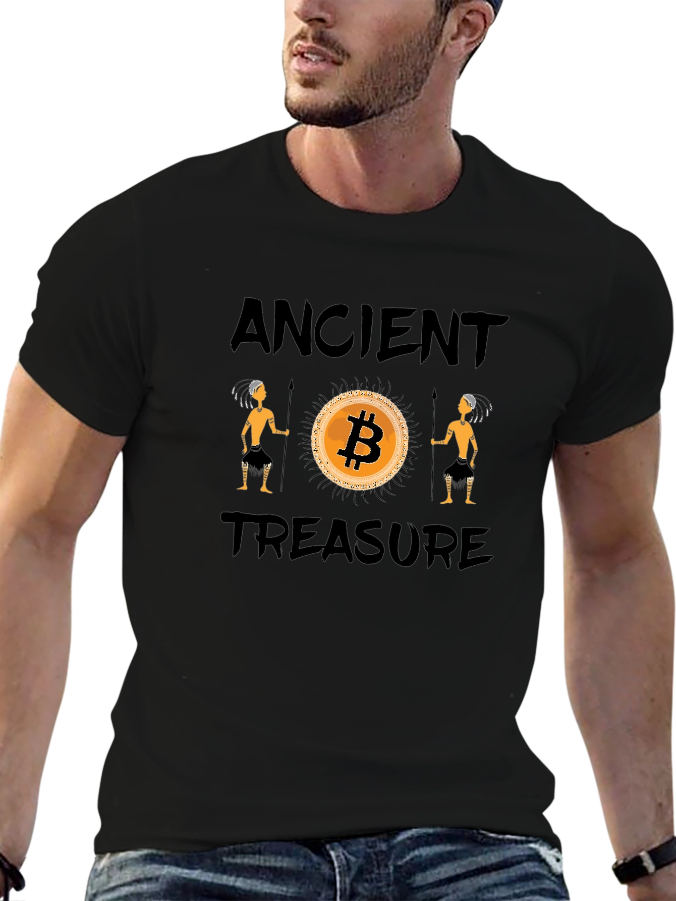 Bitcoin Ancient Treasure Black T-Shirt