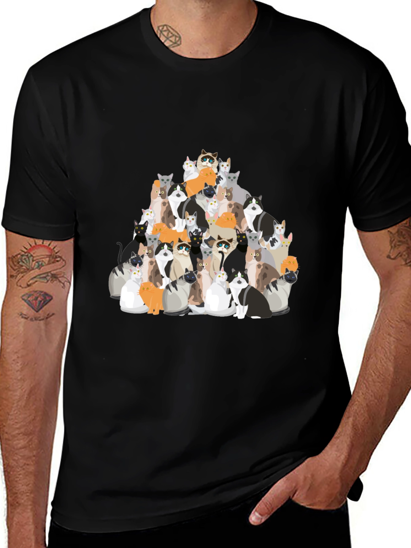Cat Pile T-Shirt - Crazy Cat Lover Tee