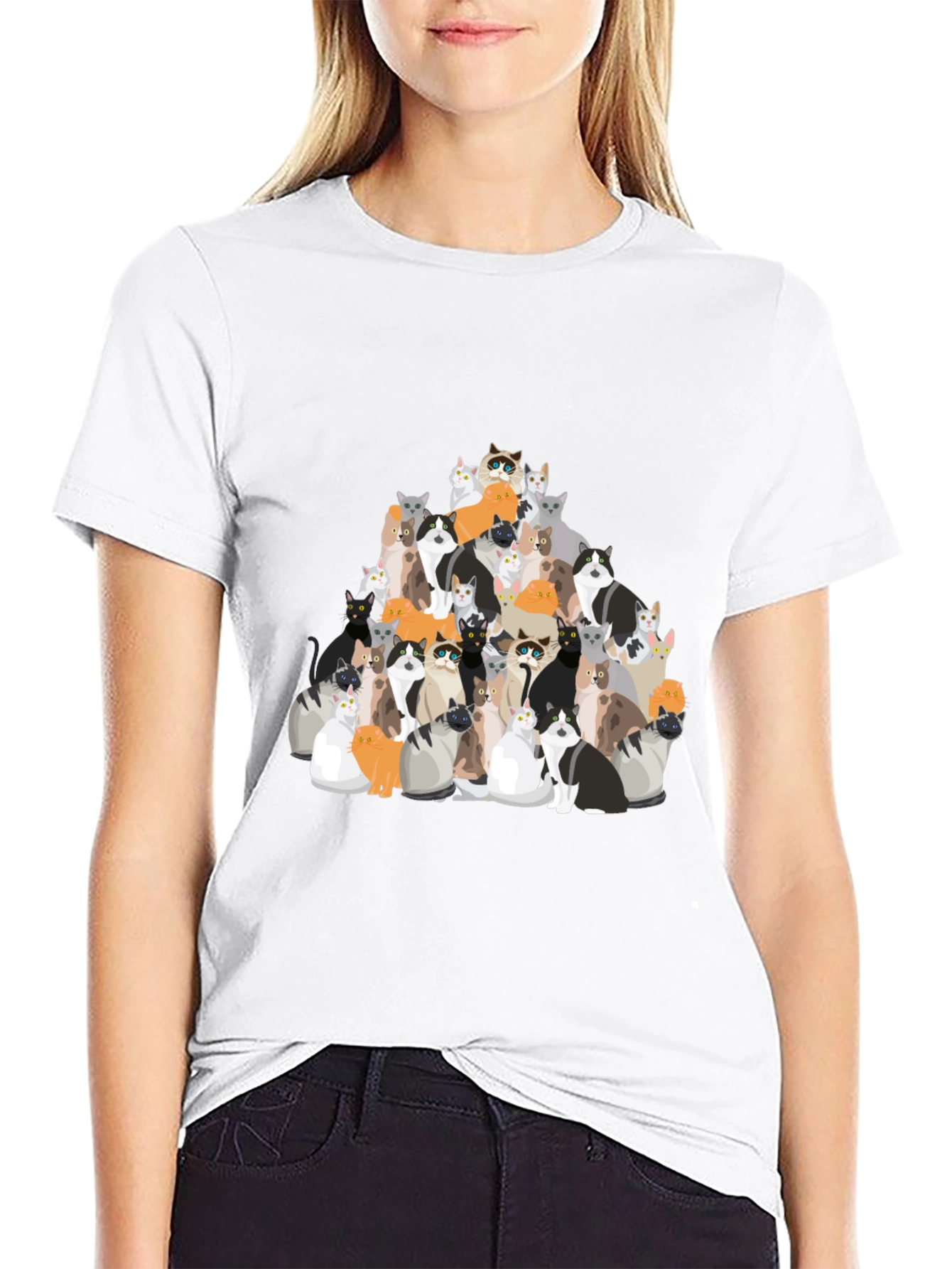 Cat Pile T-Shirt - Crazy Cat Lover Tee