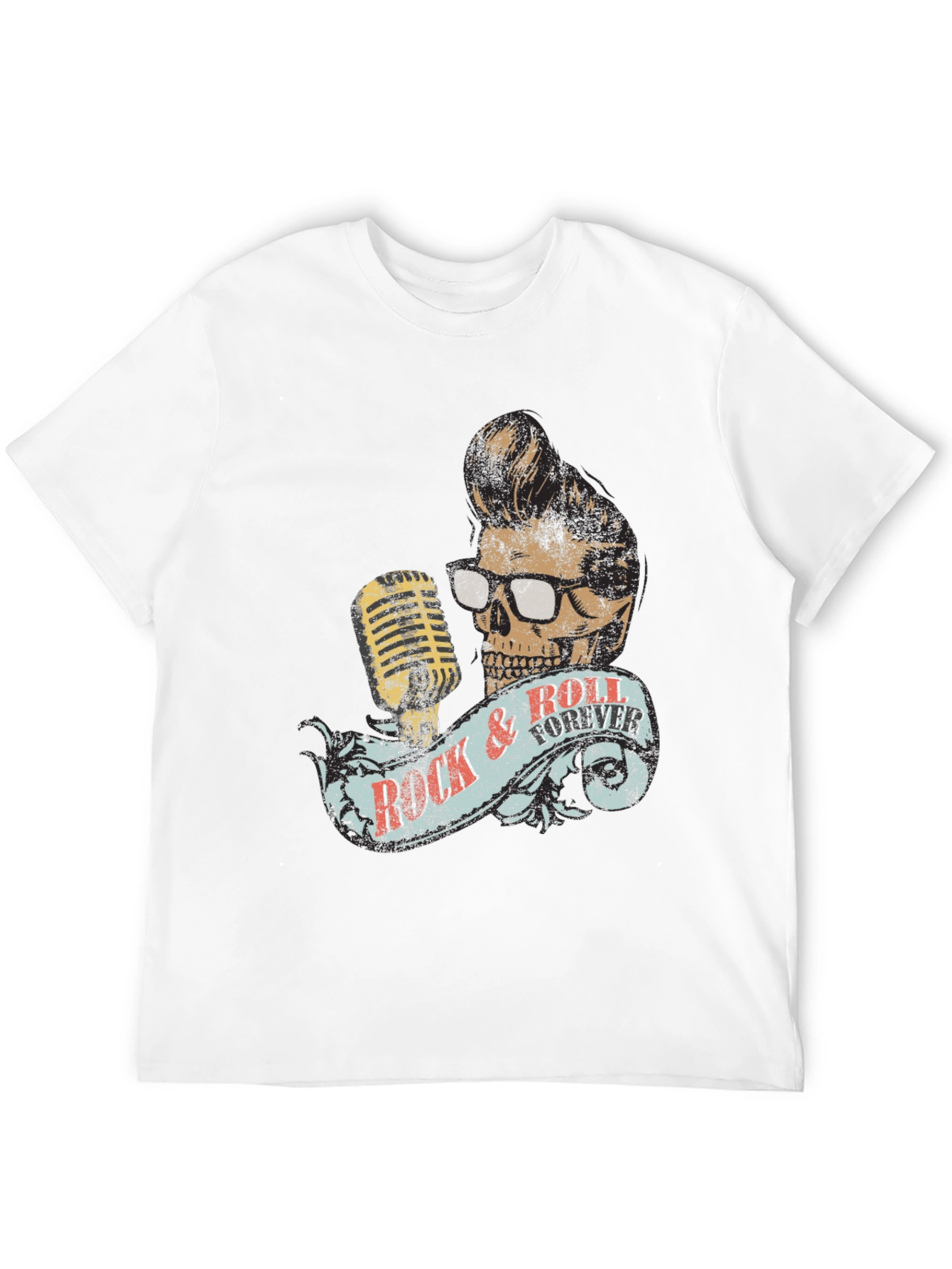 Rock & Roll Forever Skull Graphic T-Shirt