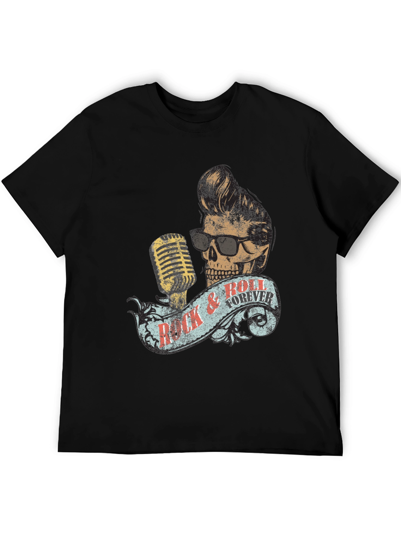 Rock & Roll Forever Skull Graphic T-Shirt