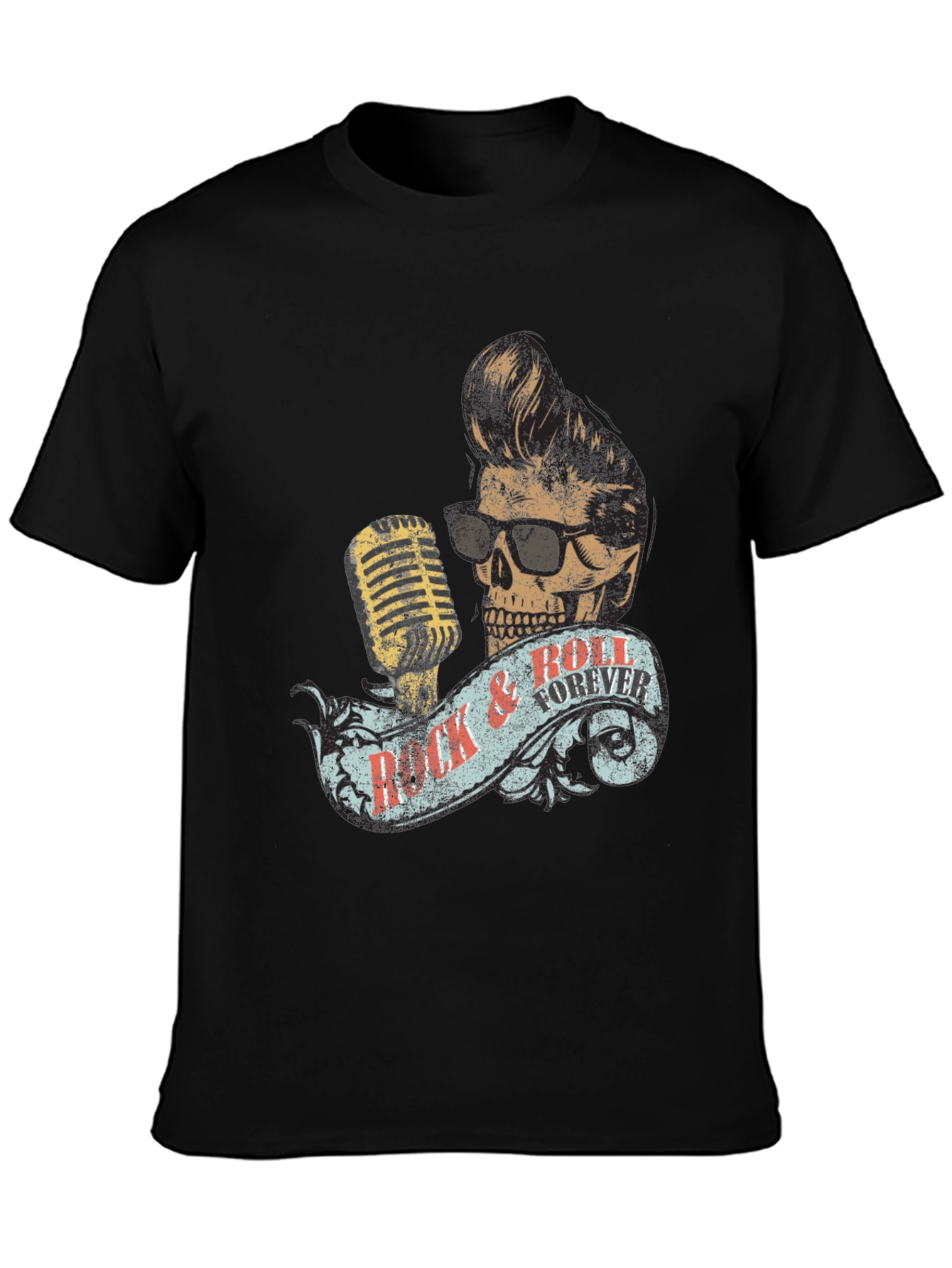Rock & Roll Forever Skull Graphic T-Shirt