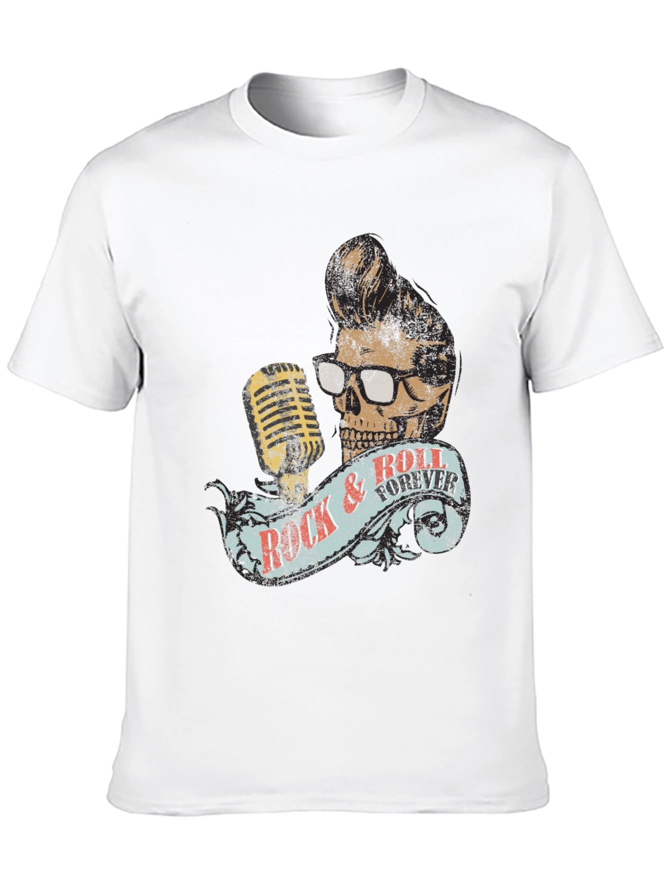 Rock & Roll Forever Skull Graphic T-Shirt
