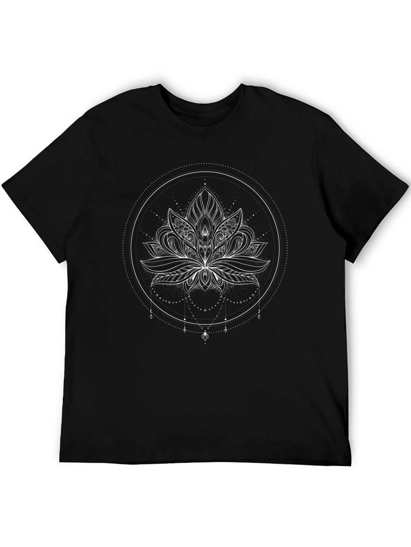 Lotus Flower Graphic Tee - Black