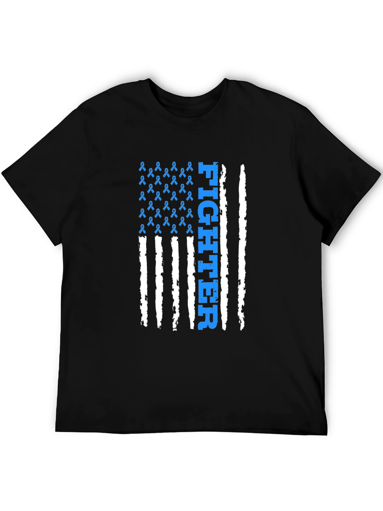 Fighter Ribbon American Flag Graphic T-Shirt