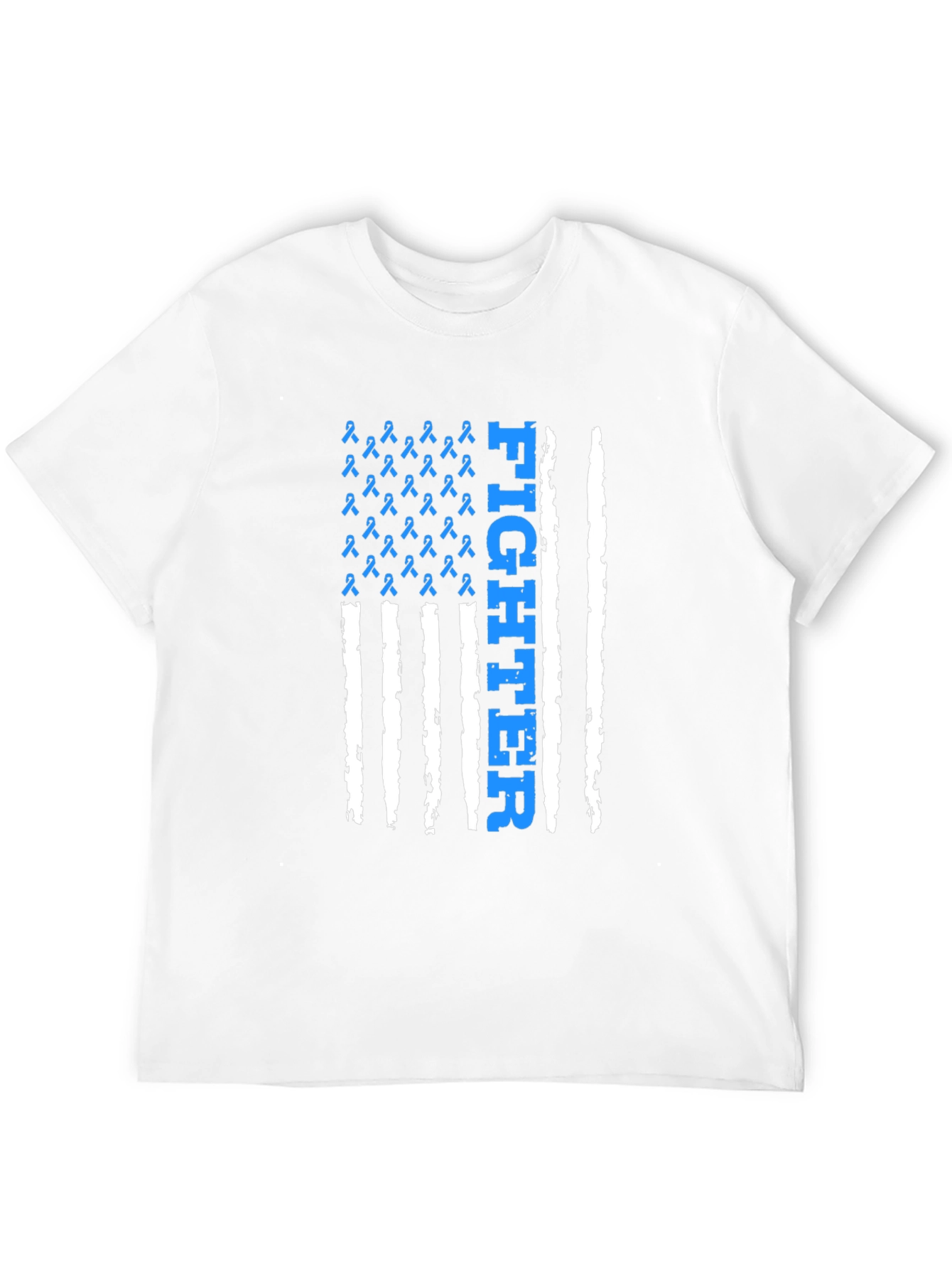 Fighter Ribbon American Flag Graphic T-Shirt