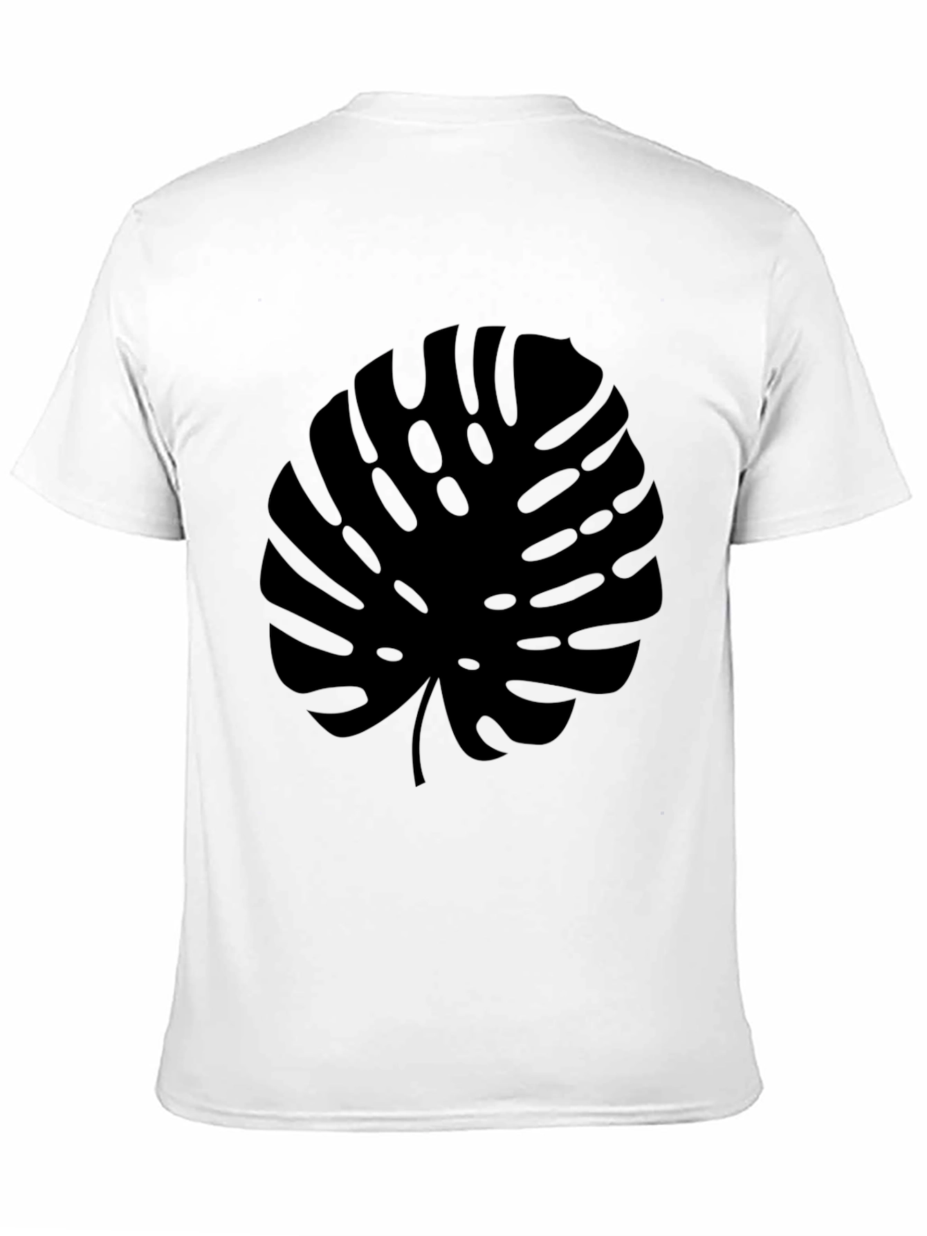 Modern Monstera Leaf Graphic Tee - Black