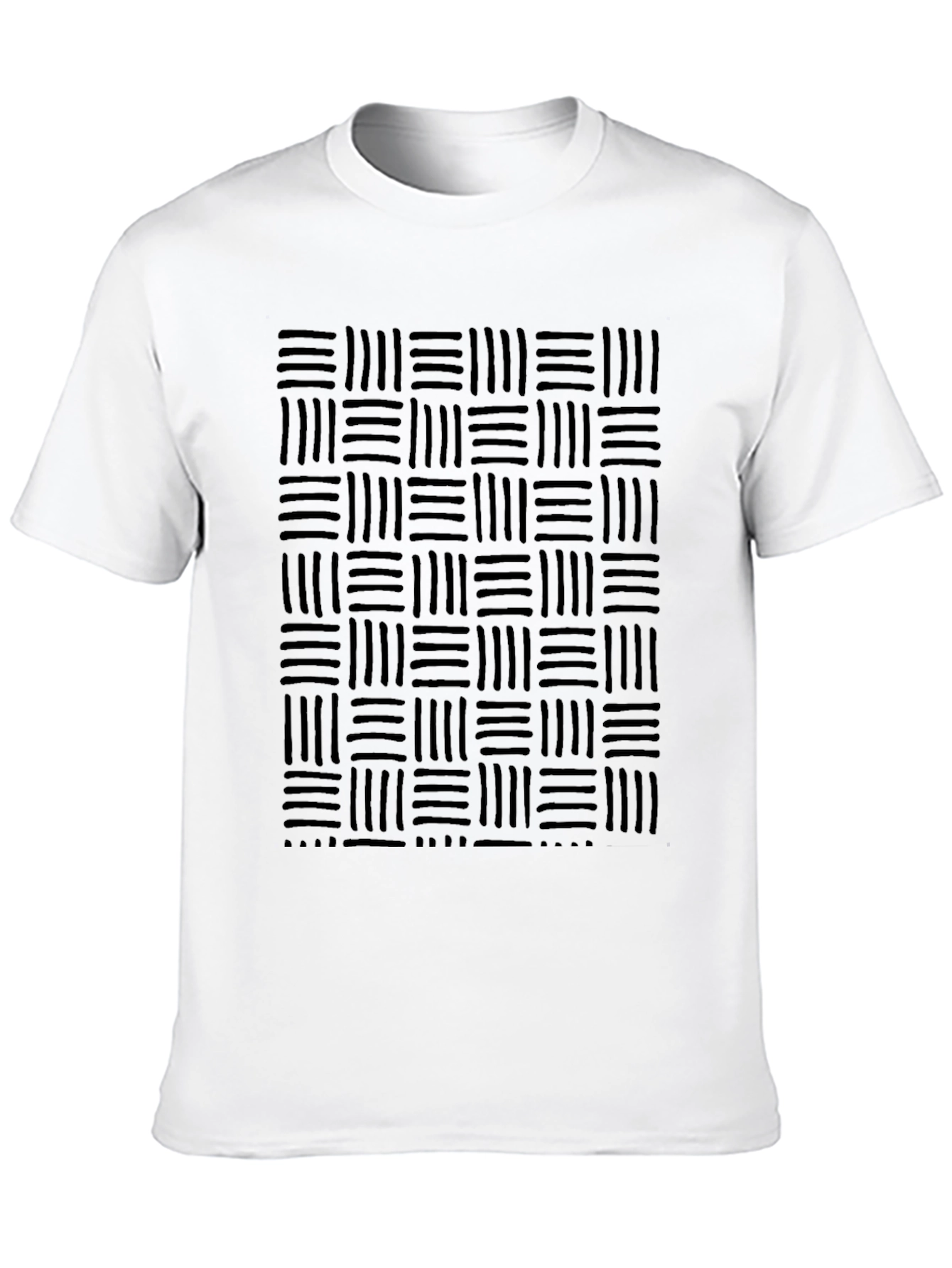 Modern Black Woven Pattern Tee