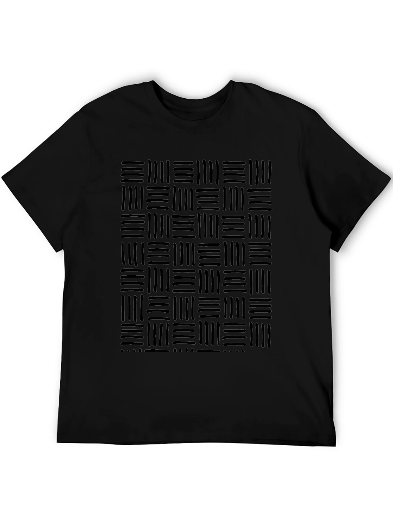 Modern Black Woven Pattern Tee