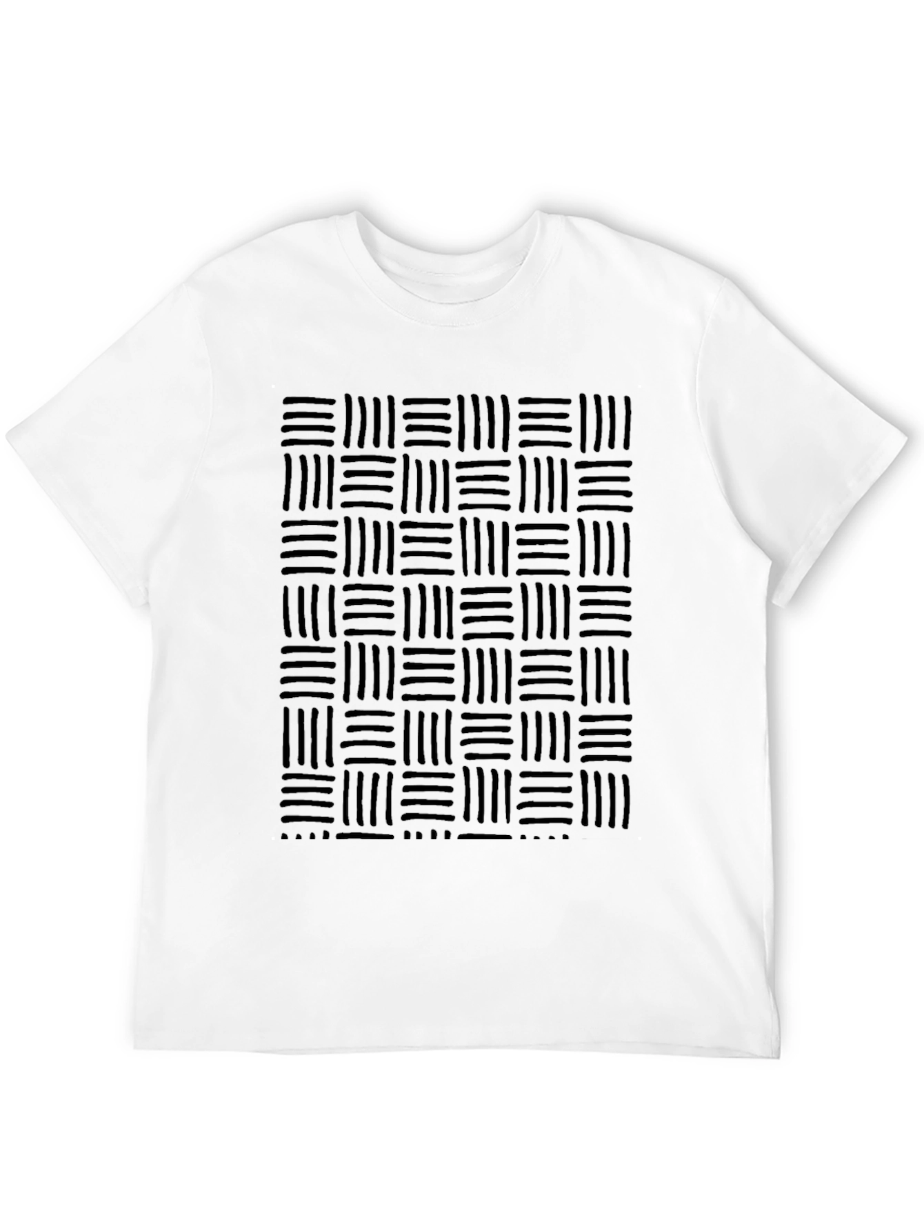 Modern Black Woven Pattern Tee