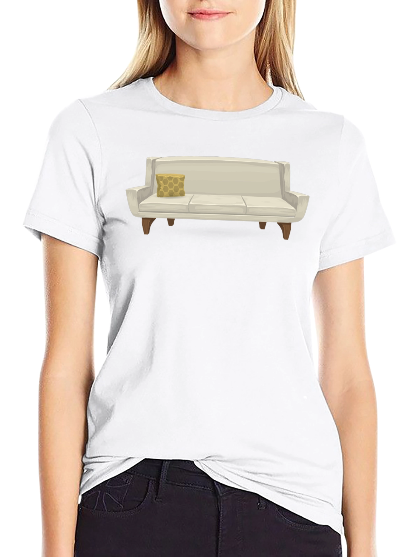 Modern Couch Graphic Tee - Comfortable Black T-Shirt
