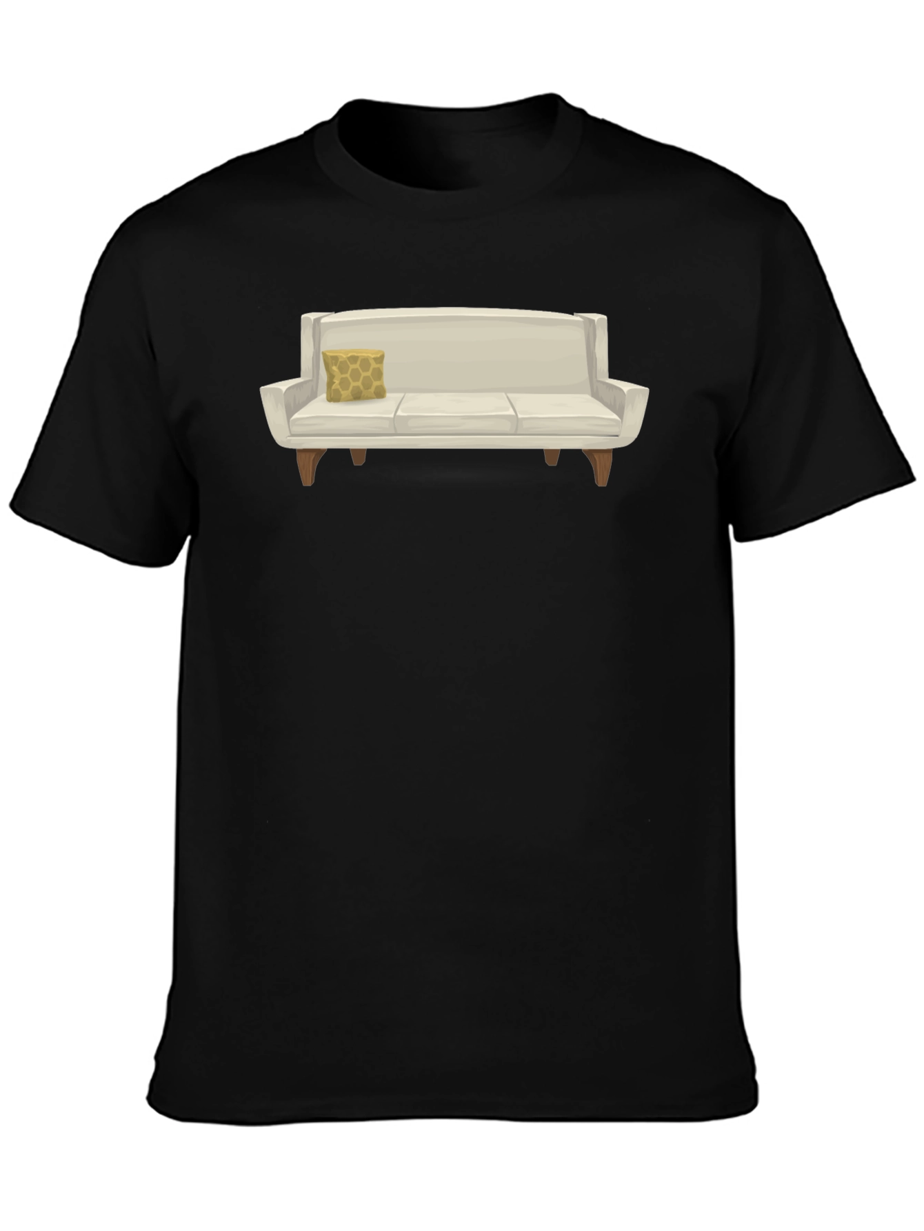 Modern Couch Graphic Tee - Comfortable Black T-Shirt