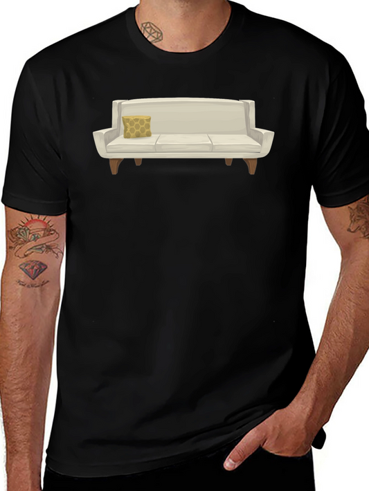 Modern Couch Graphic Tee - Comfortable Black T-Shirt