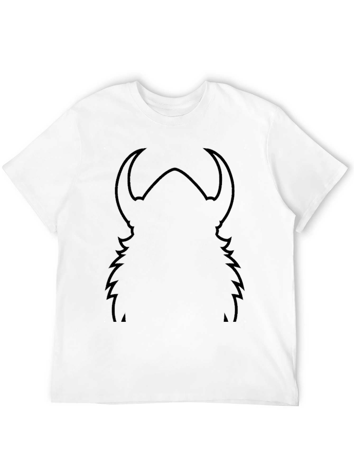 Black Graphic Tee - Abstract Horned Silhouette Design