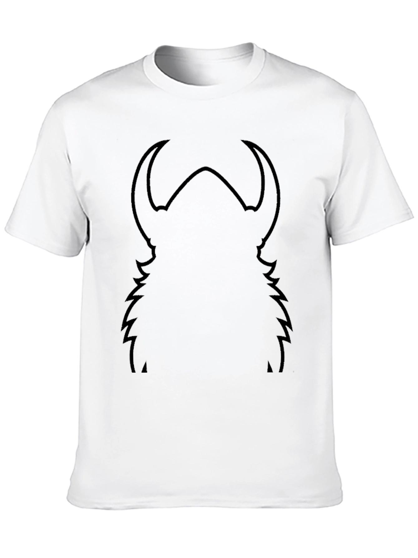 Black Graphic Tee - Abstract Horned Silhouette Design