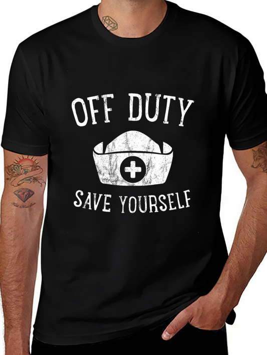Off Duty Save Yourself Black T-Shirt