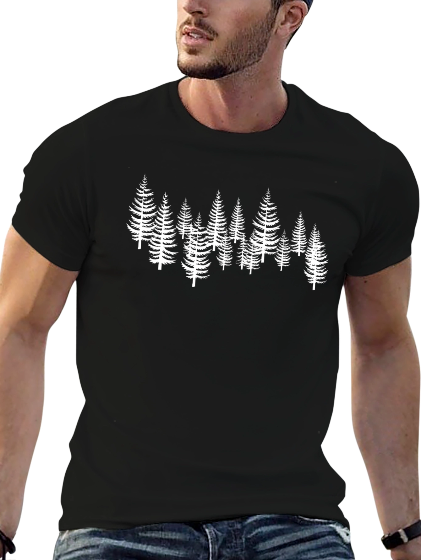 Forest Graphic Tee - Black Cotton T-Shirt