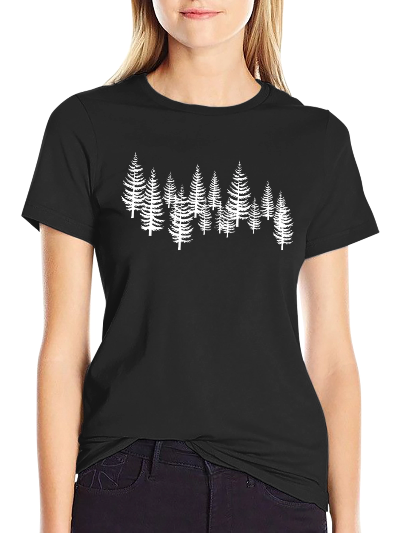 Forest Graphic Tee - Black Cotton T-Shirt