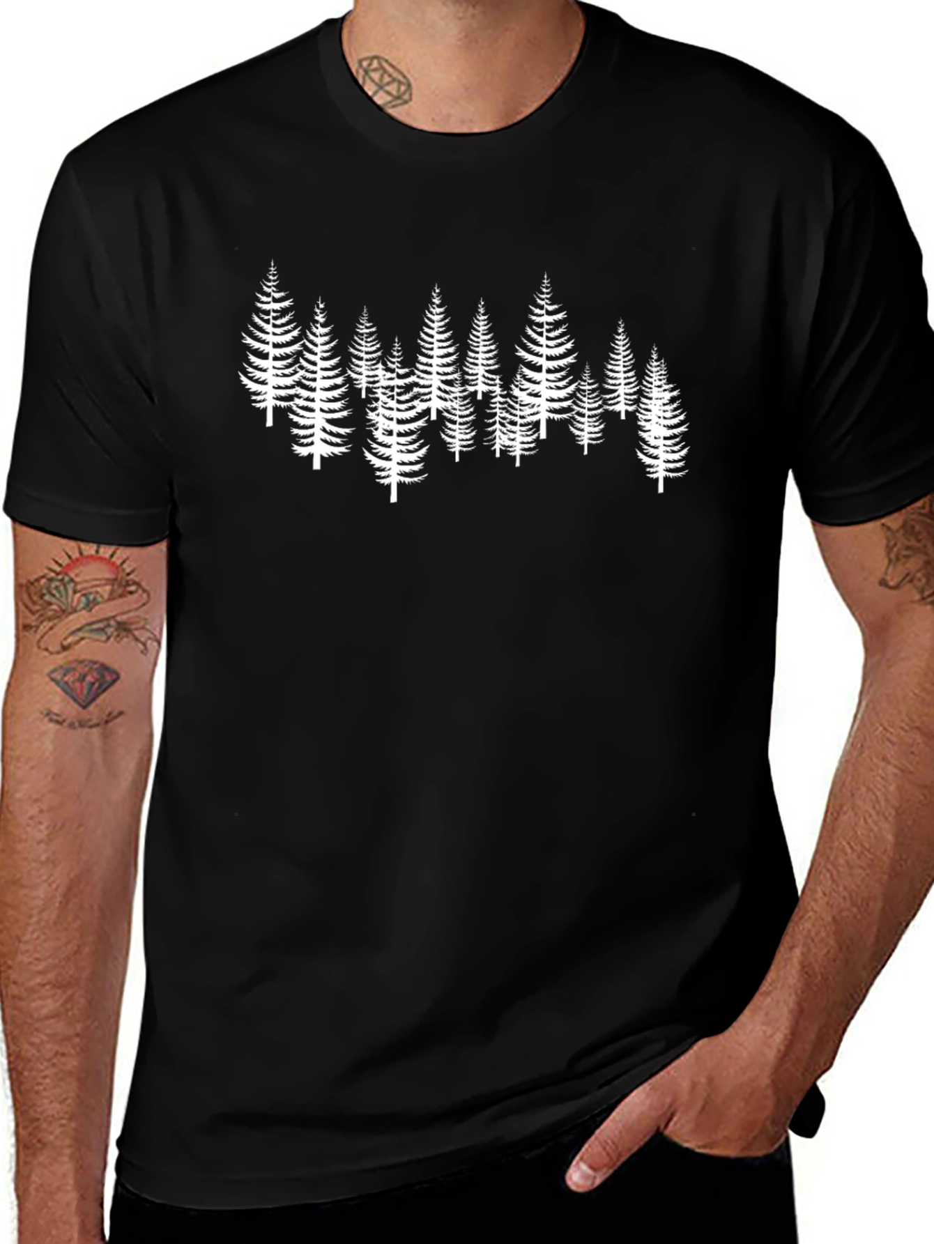 Forest Graphic Tee - Black Cotton T-Shirt
