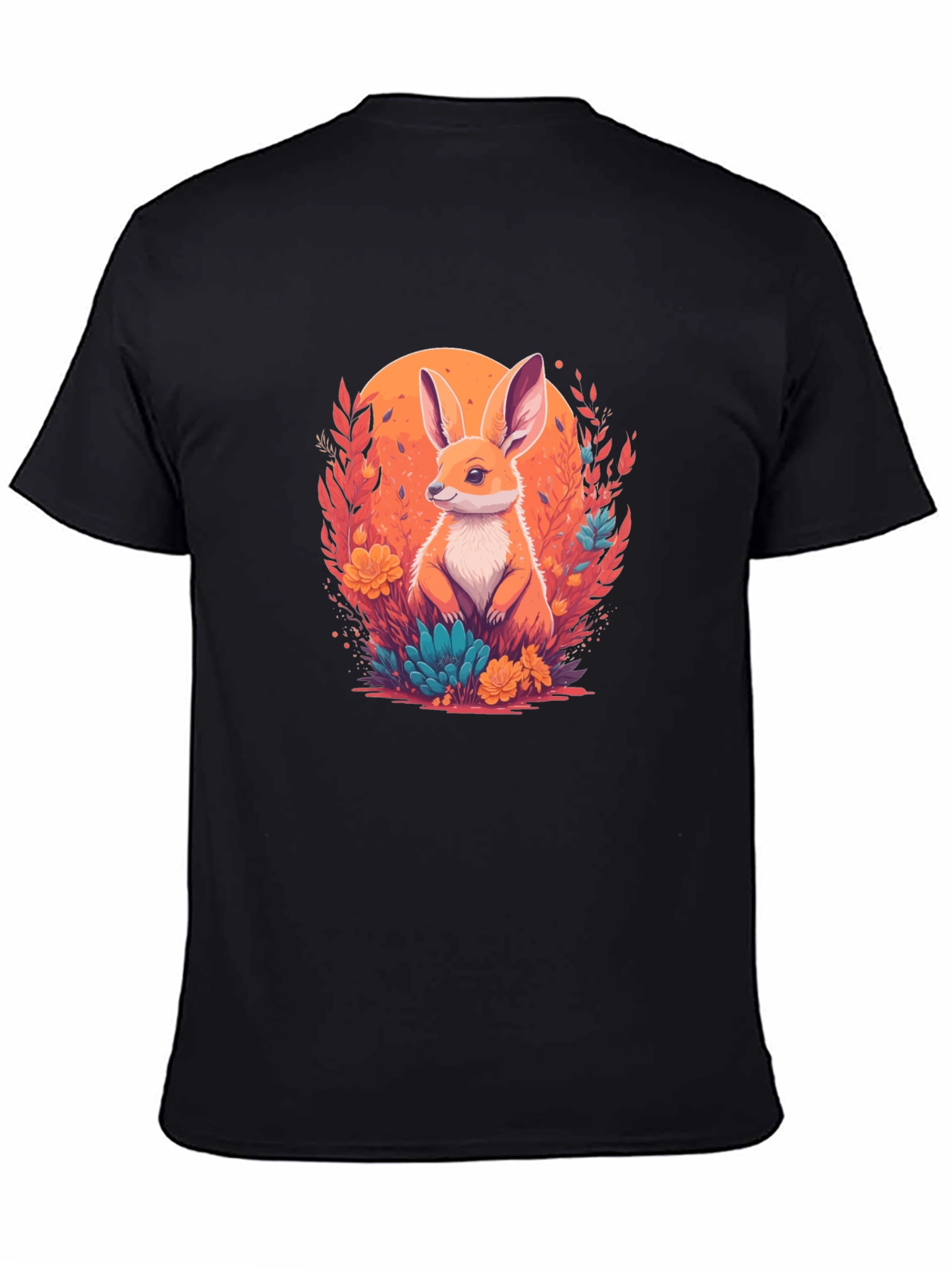 Rabbit in Bloom Graphic Tee - Artistic Comfort
