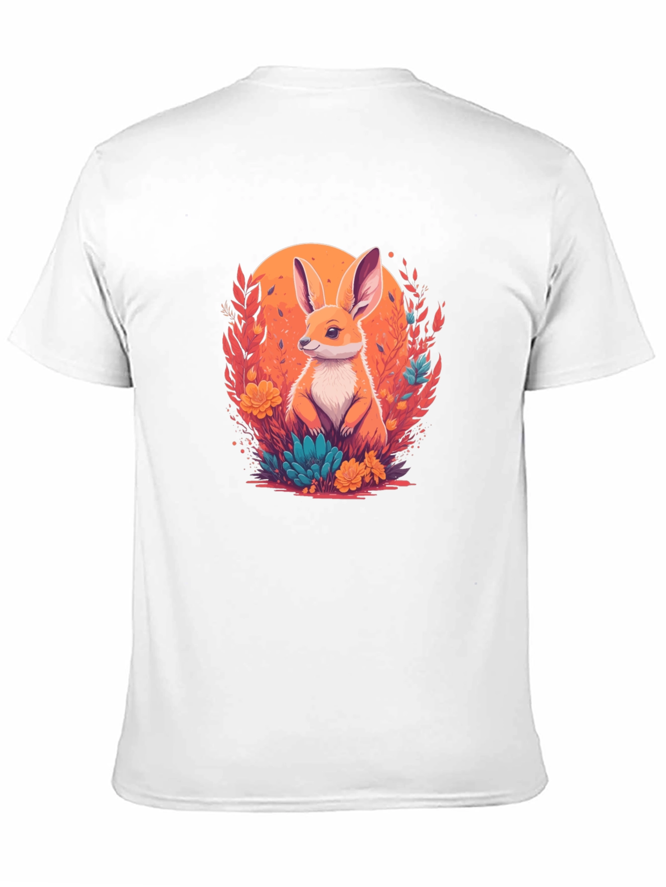 Rabbit in Bloom Graphic Tee - Artistic Comfort