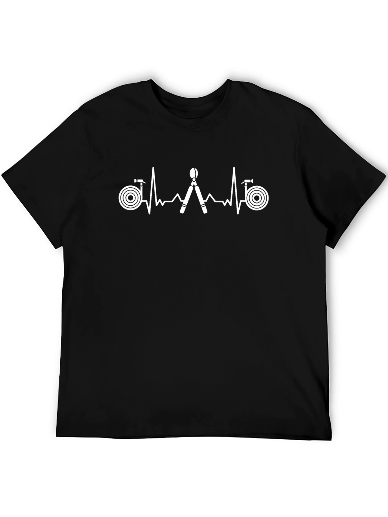 Firefighter Heartbeat T-Shirt - Black