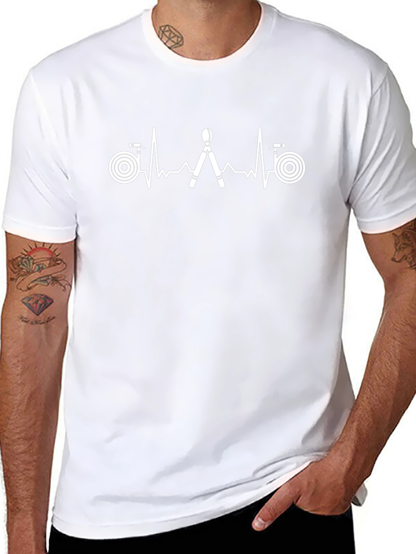 Firefighter Heartbeat T-Shirt - Black
