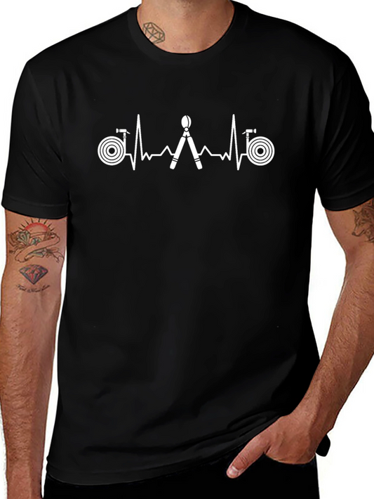 Firefighter Heartbeat T-Shirt - Black