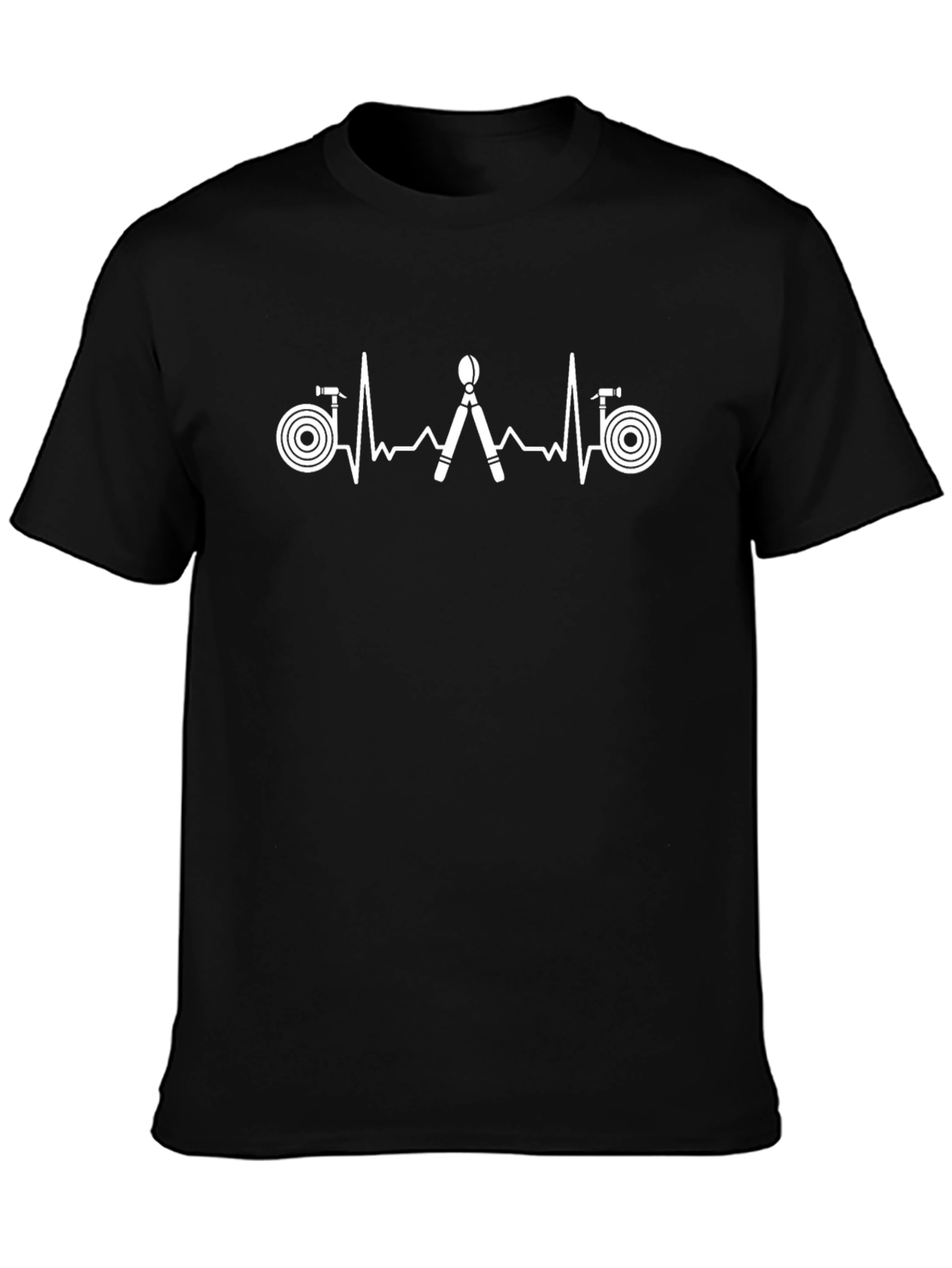 Firefighter Heartbeat T-Shirt - Black