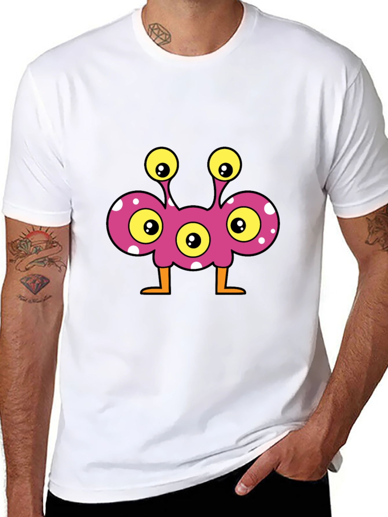 Fun Monster Graphic Tee - Black Cotton T-Shirt