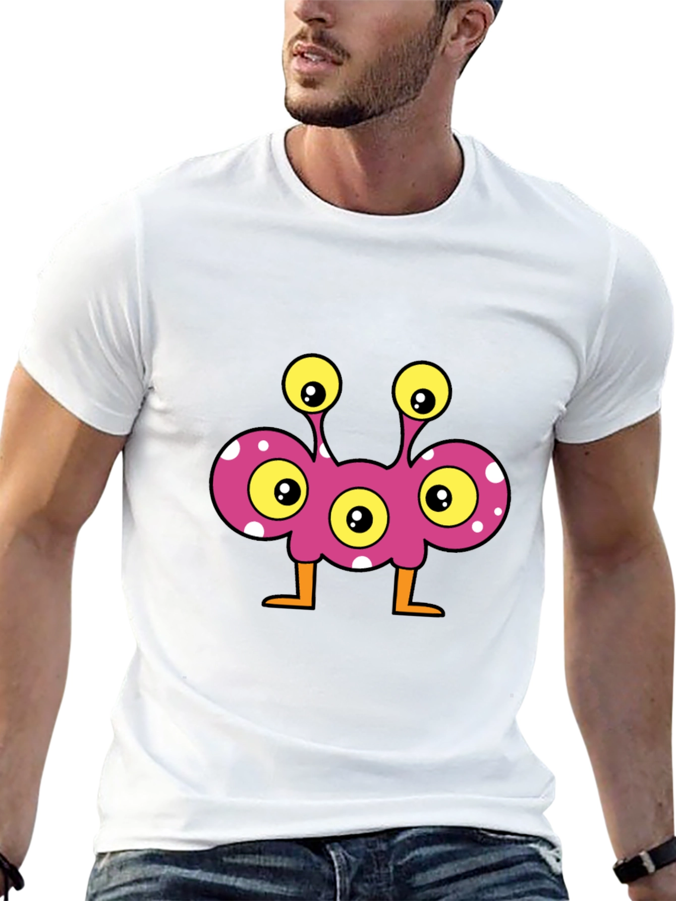 Fun Monster Graphic Tee - Black Cotton T-Shirt